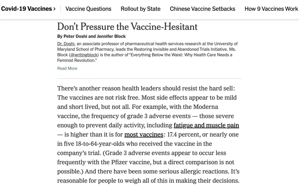 New York Times Covid19 Vaccine