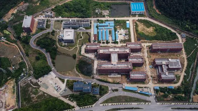 Zdjęcie lotnicze kampusu Wuhan Institute of Virology w Wuhan w centralnej chińskiej prowincji Hubei. 